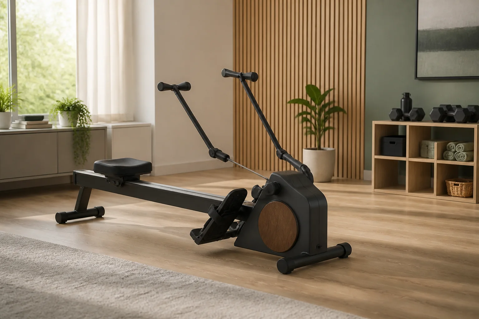 Unbranded magnetic rowing machine with separate left and right rowing handles